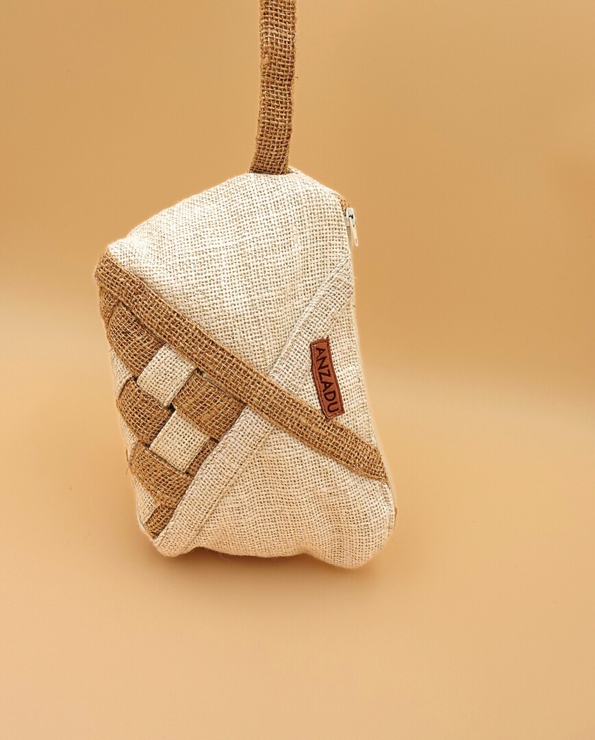 neceser de mujer de yute arena