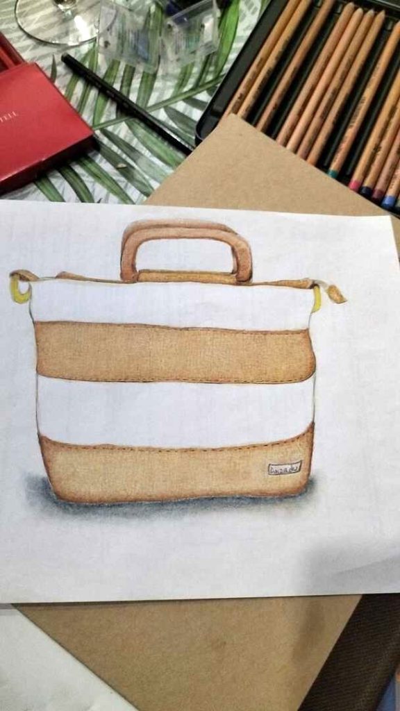 Boceto del bolso Arena coloreado