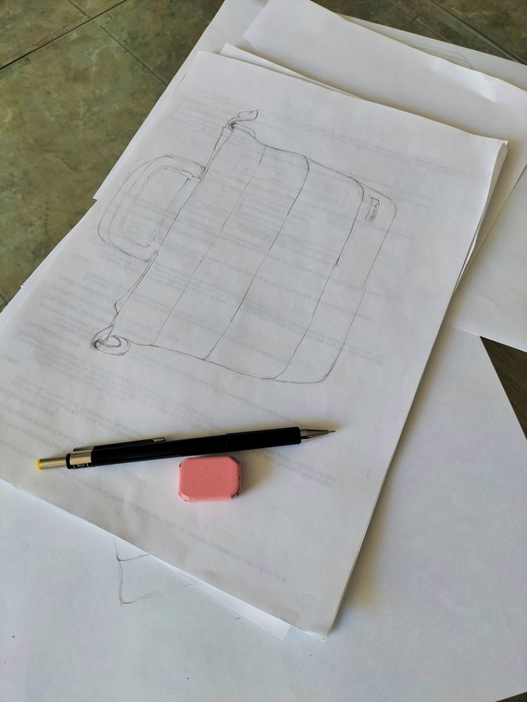 Borrador definitivo sin color del bolso Arena